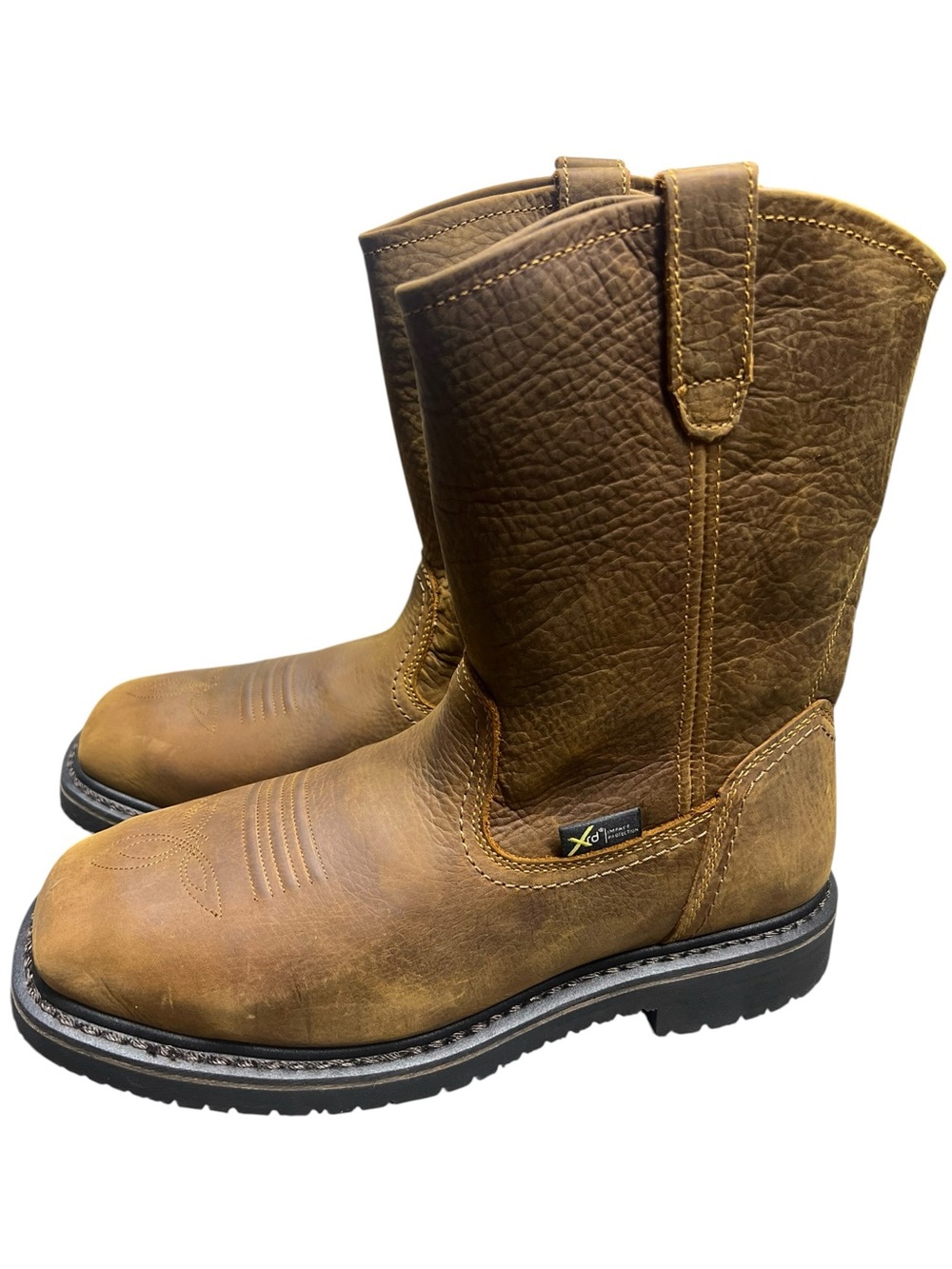 New Men's Hytest Wellington ST XRD Met Brown Leather Work Boots Oil Resistant - Picture 4 of 13